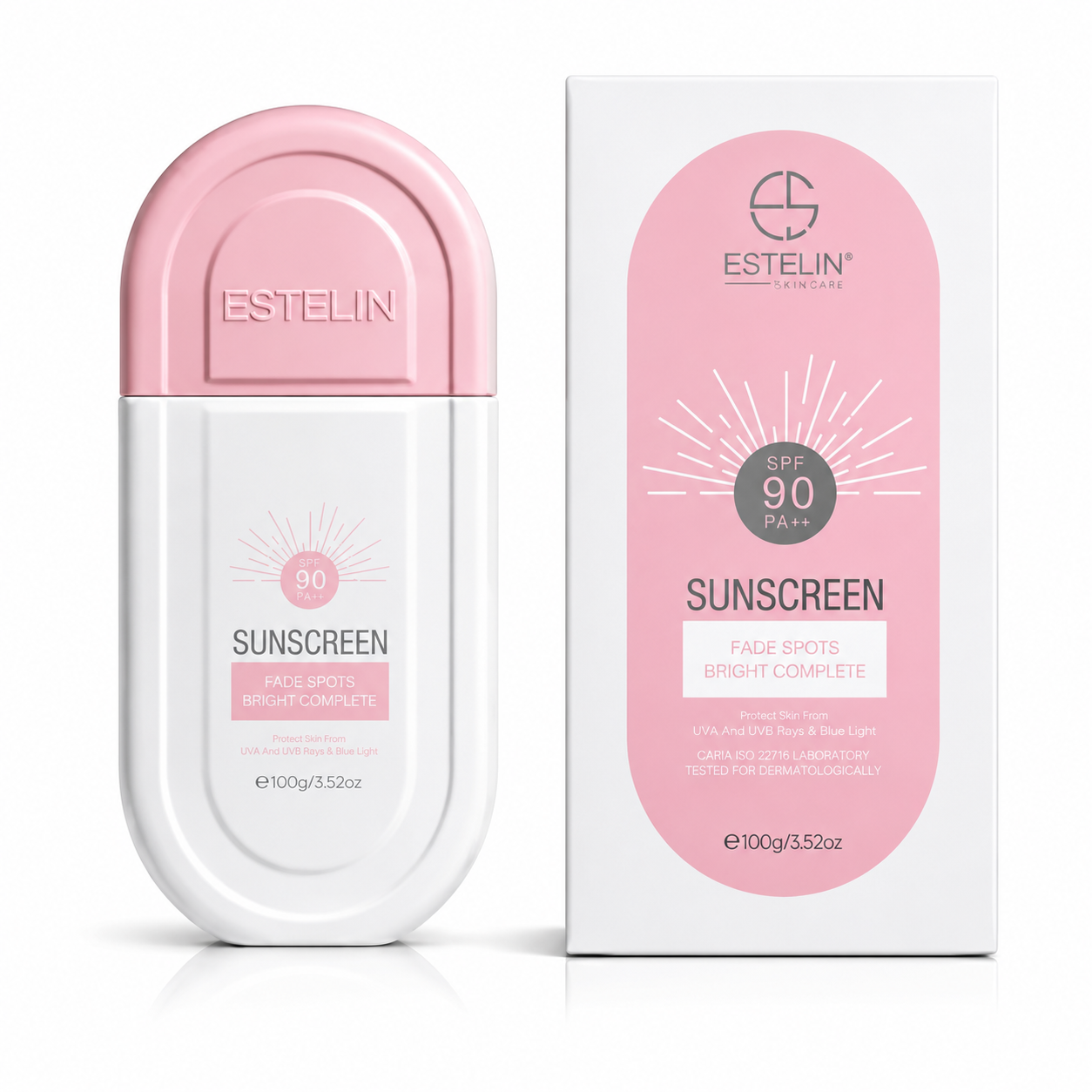 ضد آفتاب ضد لک صورتی استلین spf90 حجم 100 گرمی