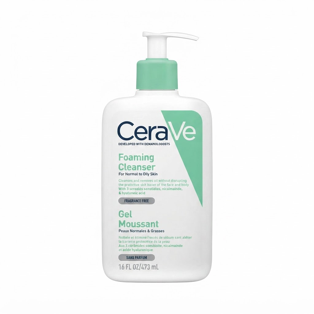 فوم شستشو صورت پوست نرمال تا چرب سراوی CeraVe مدل Foaming Cleanser(473 میل)