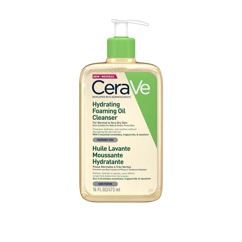 شوینده روغنی آبرسان سراوی CeraVe Hydrating Foaming Oil Cleanser(473 میل)